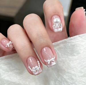 Adornos de <span class=keywords><strong>Uñas</strong></span> con Flores de Perlas Francesas, Diamantes de Imitación 3D con Línea Lunar Smile, Apilables y con Envoltura de Perlas, Suministros <span class=keywords><strong>para</strong></span> Arte de <span class=keywords><strong>Uñas</strong></span> DIY - Product Image 6