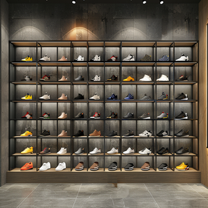 Oem bán buôn Giày showroom thiết kế trang trí bán lẻ Wall <span class=keywords><strong>Mount</strong></span> đứng kệ giày Acrylic Sneaker kệ cho giày - Product Image 3