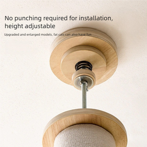 Massivholz Kratzbaum Turm Boden Decke Katzen Klettergerüst Höhenverstellbar Katzenbaum Nachhaltig Funktion Decken Zugang - Product Image 3