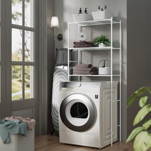 Hiện Đại 3-Kệ Lưu Trữ Phòng Tắm Giá Không Gian Tiết Kiệm Thường Đứng Loại Với Khăn Đường Sắt Cho Máy Giặt Nhà Vệ Sinh Thư Đặt Hàng Đóng Gói - Product Image 1