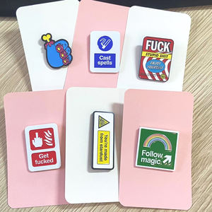 Destek kartı ile promosyon Metal Pin paketlenmiş özel tasarım Metal mineli yaka rozeti rozeti - Product Image 2