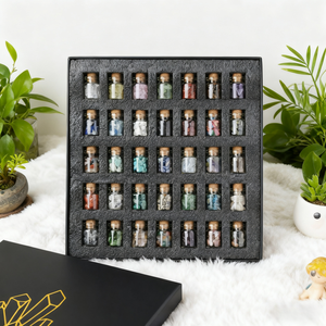 도매 혼합 다채로운 천연 보석 세트 천연 크리스탈 자갈 소원 병 황금 치유 에너지 원석 - Product Image 3