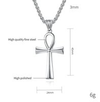Bijoux fantaisie Ankh collier plaqué or argent noir prière tour de cou croix pendentif colliers pour hommes