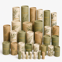 Emballage personnalisé pour flacons d'huiles essentielles, boîte cylindrique en carton double couche gaufré avec cellophane