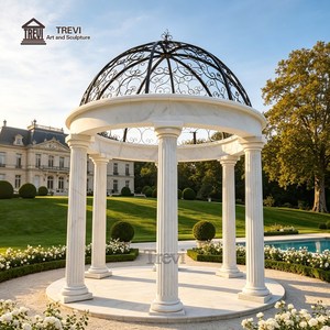Gazebo de Mármol Estilo Occidental, Pabellón Europeo Tallado a Mano en Piedra Natural para Jardín, Bodas, Decoración de Chateaux y Villas - Product Image 1