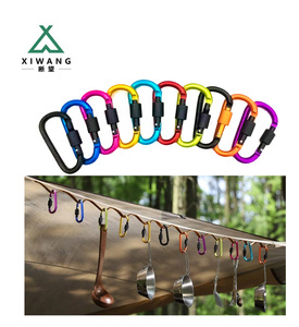 Moschettone in Lega di Alluminio a Forma di D da 8cm per <span class=keywords><strong>Campeggio</strong></span> all'Aperto, Gancio per Zaino con Chiusura di Sicurezza - Product Image 1