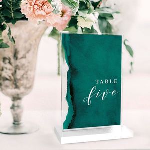 Personalized Acrylic Numbers,Watercolor <b>Wedding</b> Signs, Elegant Minimalist Stand for Party Seating & <b>Table</b> Decoration - Product Image 1