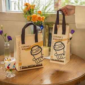 Sac thermique non tissé avec logo personnalisé et doublure en aluminium pour la livraison de café, sac isotherme à emporter pour les boissons chaudes - Product Image 3