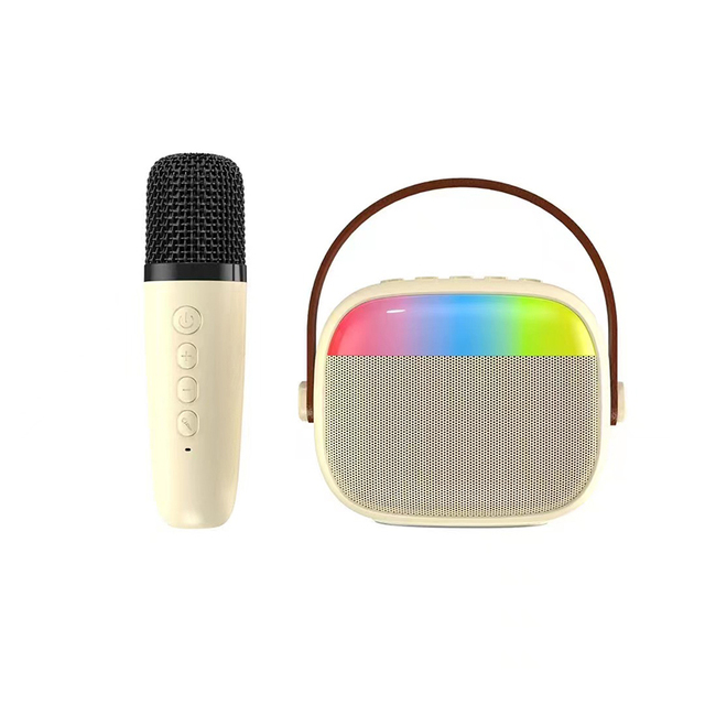 KENUO Portable Voice Changer Mic Sing Speaker Rgb Led Karaoke Speaker With Microphone