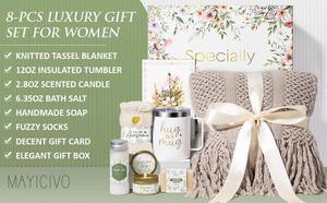 Coffrets de soins et paniers-cadeaux pour femmes - Ensembles de spa en coton personnalisés pour les anniversaires, Noël et les occasions de récupération rapide - Product Image 6