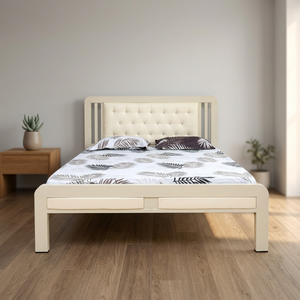 Luxurious King-Size Iron <b>Frame</b> <b>Bed</b> Upholstered Mattress Diamond-Studded Buttons Soft Tufted Style Built-In Storage Imported - Product Image 3
