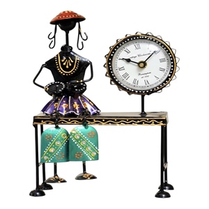 ตุ๊กตาอะลูมิเนียมสีสันสดใสพร้อมนาฬิกาสำหรับตกแต่งสำนักงาน น้ำหนักเบา อินเทรนด์ ทันสมัย ใช้เป็นของตกแต่งโต๊ะ เพิ่มความสวยงาม - Product Image 3