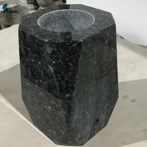 Factory Price Square Round Memorial Vases Natural Granite Tombstone Funeral Granite Cemetery Funeral Vase For Gravestone