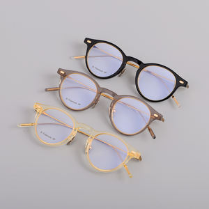 Factory Stock Support to Change the Brand logo Made in Korea Japanese <strong>Glasses</strong> Same Style for Men and Women Oval Frame <strong>Glasses</strong> - Product Image 1