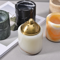 Porte-encens de luxe arabe en marbre onyx pour Bakhoor aromatique, décoration d'intérieur pour maison, église, bureau, aromathérapie, printemps, été, automne