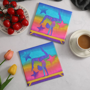 Printed napkins, cross-border holiday party dance tableware decoration square napkins, colored disposable <b>paper</b> towels wholesale - Product Image 2