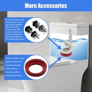 Kit de remplacement de valve de chasse d'eau pour toilettes Champion, Titan et Duravit, pièces de rechange pour réservoir 4149A, 4215A, 4260, 4266 (boulons, clapets, joints) - Product Image 5