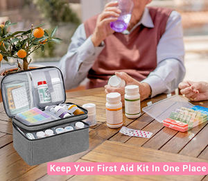 Organizador de medicamentos y bolsa de almacenamiento, caja de primeros auxilios familiar vacía, bolsa organizadora de botellas de pastillas para suplementos de medicamentos de emergencia - Product Image 5