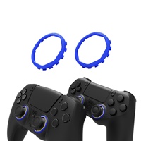 Anneaux d'accent de bâtons gated octogonaux redessinés bleus pour eXtremeRate PS5 Luna redessinés et pour coque redessinée PS4 Ghost