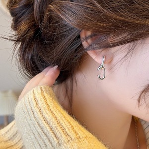 S925 Sterling Silver C-shaped <b>Cuff</b> <b>Earrings</b> Silver Color Everyday Wear Fashionable Design - Product Image 2