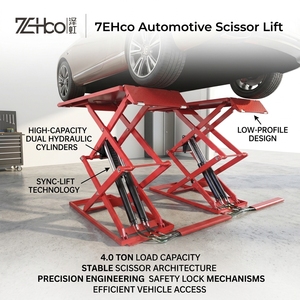 Sollevatore a Forbice ZeHoo a Mezza Altezza, Capacità 4 Tonnellate con Altezza di Sollevamento 1,2m, Sollevatore Idraulico Economico per <span class=keywords><strong>Auto</strong></span> - Product Image 1
