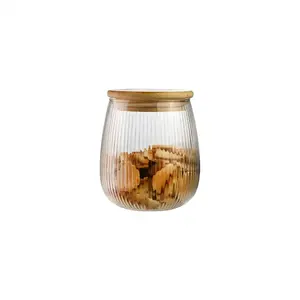 定制批发厂家直销食品储存玻璃罐高硼硅木盖玻璃储物罐
