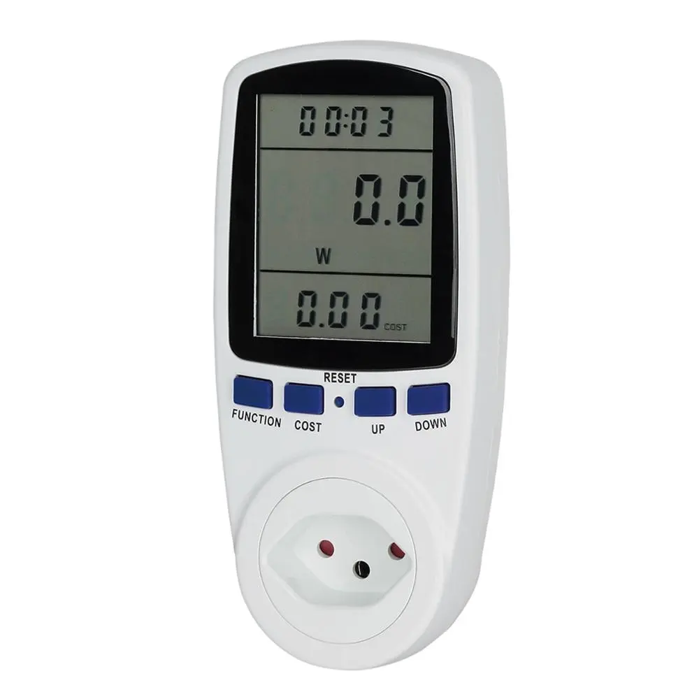 Swiss Plug Rumah Pintar LCD Digital Power Meter Energi Surya Monitor Wattmeter ENERGY METER Socket CE Bersertifikat