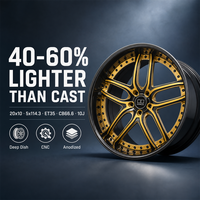 Jantes forgées 3 pièces en maille dorée 20x10 5x114.3 ET35 6061 T6 personnalisées à déport profond pour Nissan