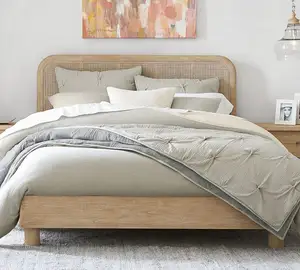 Personnalisé chambre meubles creative bois rotin en osier lit plate-forme