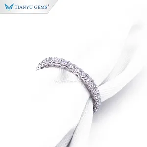 Tianyu gems measle design 14k white gold moissanite diamonds wedding rings and ring band