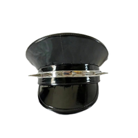 Chapeaux de capitaine en similicuir noir en gros avec pointes pour costumes d'Halloween