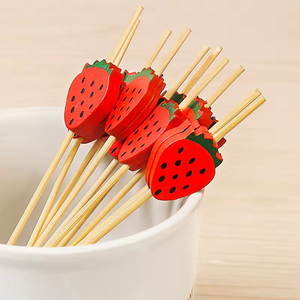 Palo de Bambú Desechable con Forma de <span class=keywords><strong>Fresa</strong></span>, Pincho de Fruta de 12cm <span class=keywords><strong>para</strong></span> Barbacoa de Fiesta - Product Image 2
