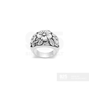 Anillos Florales con Diseño de Hojas en Forma de Cúpula de Clase Excepcional que Crean una Estética de Inspiración Vintage - Product Image 2