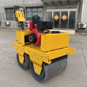0.7 tonnes Mini Double tambour rouleau d'asphalte machines de Construction de routes Changchai moteur pompe moteur compacteur rouleau compresseur vibrant - Product Image 3