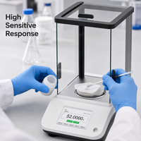 Balance analytique 220g, précision 0,1mg, écran tactile, RS232 USB, calibration externe pour la recherche en laboratoire et le contrôle qualité (pesage)