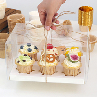 Boîte à Cupcakes à Long Muffin Transparent, Mini boîte à gâteaux transparente 6 trous 12 trous, fournisseur doré, bon marché