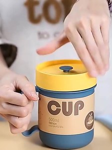 Vaso de plástico reutilizable para alimentos B164 con tapa transparente y cuchara, perfecto para estudiantes, oficina o almacenamiento de comida de viaje - Product Image 5