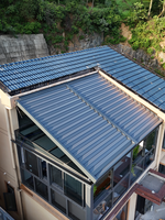 Luxuriöses, Langlebiges Aluminium-Faltdach mit Windschutz, Einziehbares Pergola-System mit Fernbedienung für Außenpool-Beschattung