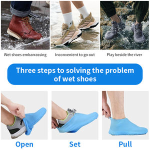 חם מכירה סיליקון לנעל מגן גשם אתחול נגד החלקה גשום רשמים נעליים סיליקון עמיד למים מגן - Product Image 6