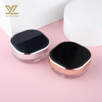 Boîtier compact vide pour poudre pressée, vente en gros, avec miroir de courtoisie, étui de rangement cosmétique, pour poudre libre, à couvercle rabattable, en plastique imprimé UV