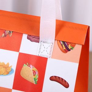 Wholesale Custom Logo <b>Cooler</b> Bag Non Woven Thermal Insulated Takeout Bag for Food Delivery Cartoon Pattern - Product Image 5