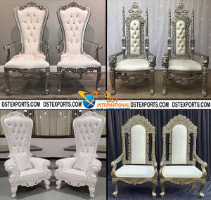 Latest Design Bridal Throne <b>Chairs</b> for Wedding Stage Beautiful Bollywood Inspired Bride Groom <b>Chair</b> Set Made Durable Teak Wood - Product Image 5