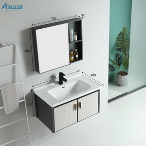 Moderno Mueble <span class=keywords><strong>de</strong></span> Baño con Lavabo y <span class=keywords><strong>Espejo</strong></span>, Tocador <span class=keywords><strong>de</strong></span> Aluminio, Suministros para Gabinete <span class=keywords><strong>de</strong></span> Lavamanos para <span class=keywords><strong>Ducha</strong></span> - Product Image 5