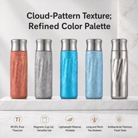 Bouteille d'eau, de thé ou de café en titane pur, isolée sous vide, avec couvercle magnétique, personnalisable avec logo, vente en gros