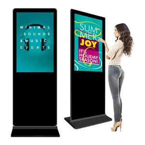 Verticale 32 Inch Digital Signage Speler Scherm Vloer Lcd Stand Touch 4K Reclame Display Kiosk