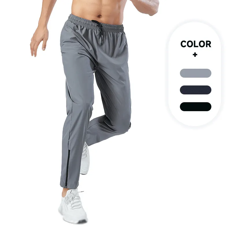 Loose fit breathable quick dry basketball pants men's custom zip up leg hiking pants running sport pants wholesale