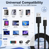 Câble USB-A mâle vers USB-C mâle noir pour la charge et la synchronisation des données, durable et lisse, pour téléphones Android, tablettes, ordinateurs portables