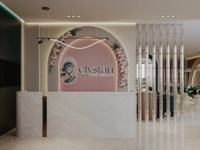 Comptoir de réception et présentoirs personnalisés de luxe pour salon de coiffure, pour la décoration de magasins de beauté professionnels