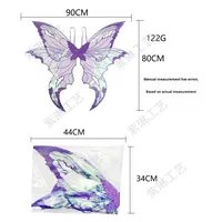 Nouvelles ailes de fée papillon à œillets pour décoration dorsale, en polyester, pour costumes de fête et de cosplay, design original transfrontalier 2026