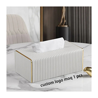 Porte-boîte à mouchoirs personnalisé blanc, support de mouchoirs de table, boîte à mouchoirs en cuir de luxe pour la maison